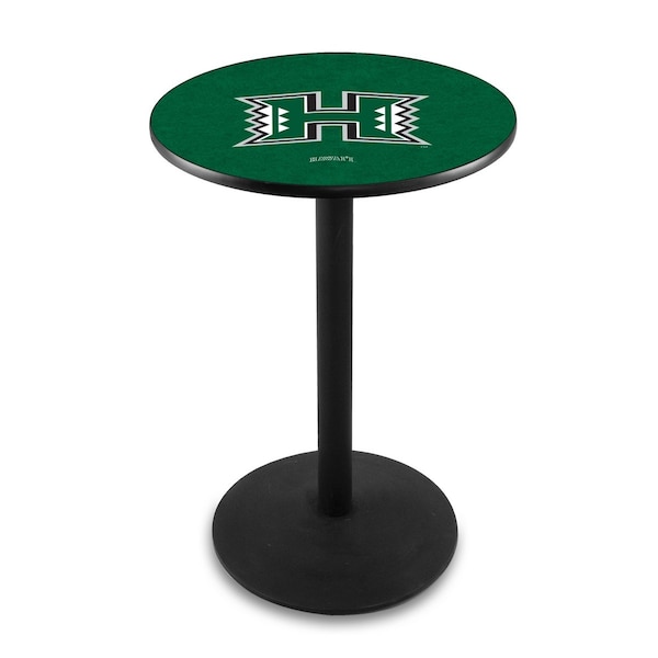 36" Blk Wrinkle Hawaii Pub Table